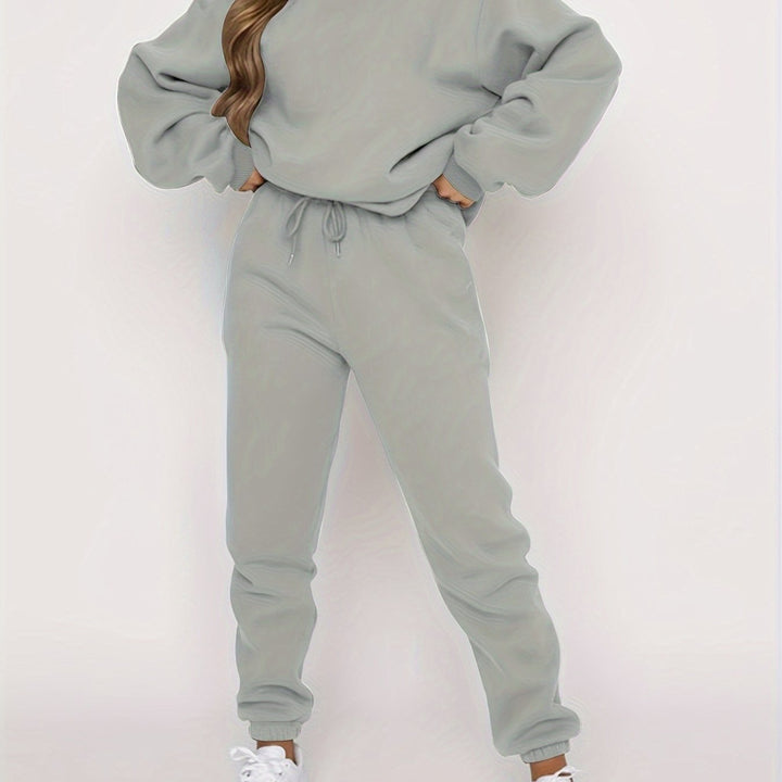 Women's drop shoulder sweatshirt and jogger set