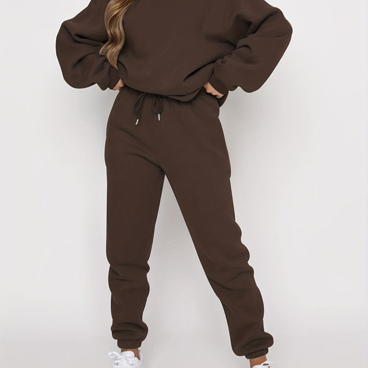 Women's drop shoulder sweatshirt and jogger set