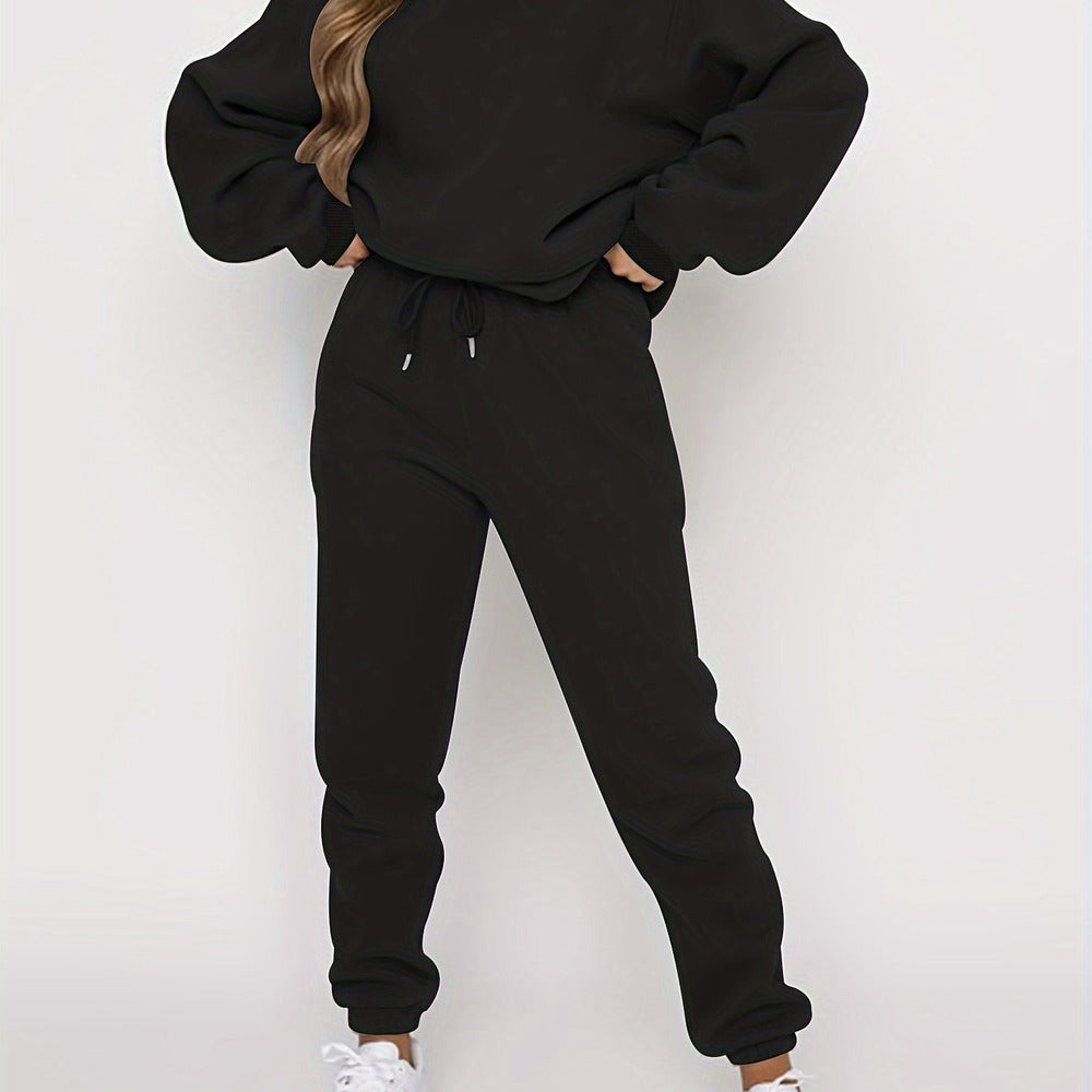 Women's drop shoulder sweatshirt and jogger set