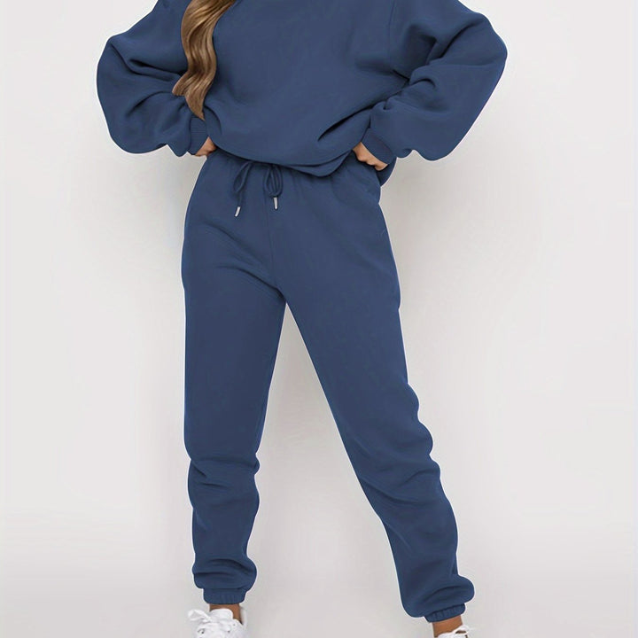 Women's drop shoulder sweatshirt and jogger set