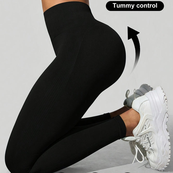 Women's high-waist shaping leggings in black