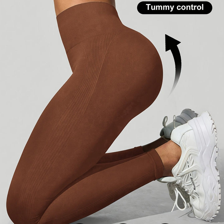 Women's high-waist shaping leggings in chocolate