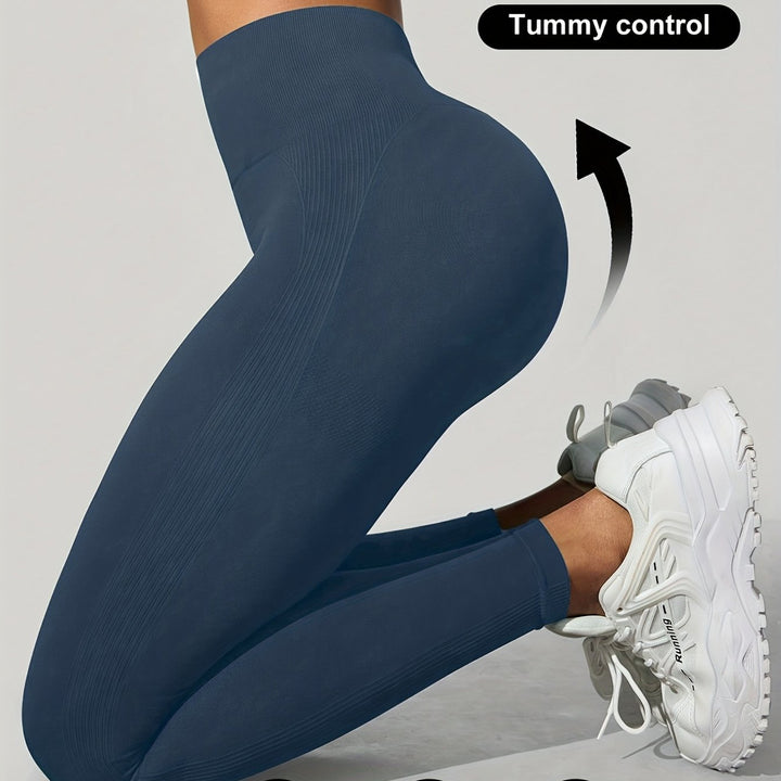Women's high-waist shaping leggings in slate blue