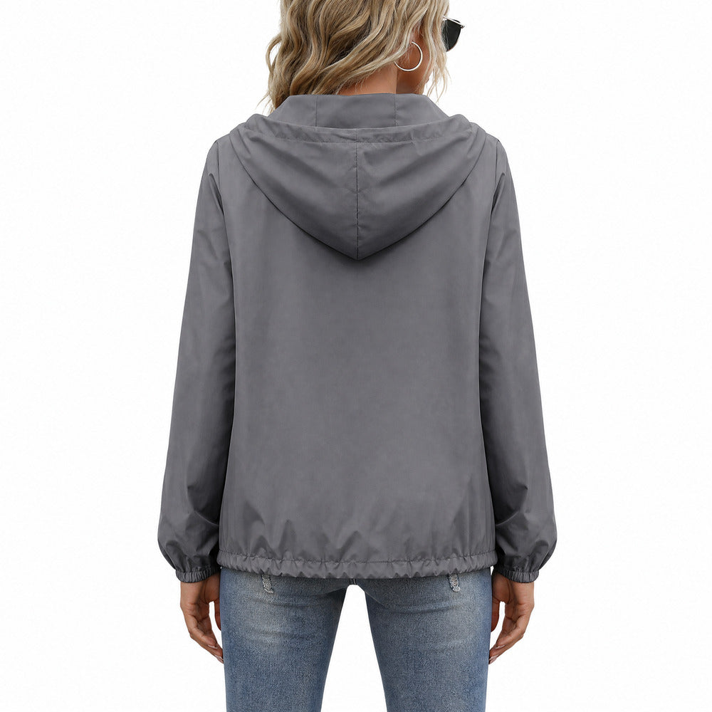 Women's Lightweight Hooded Rain Jacket - back view