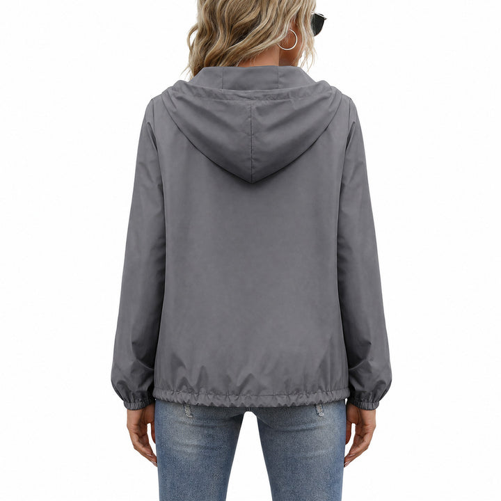 Women's Lightweight Hooded Rain Jacket - back view