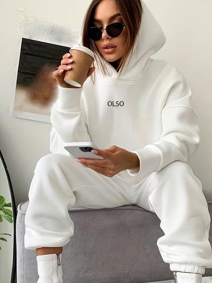Women's hooded sweatshirt and jogger set