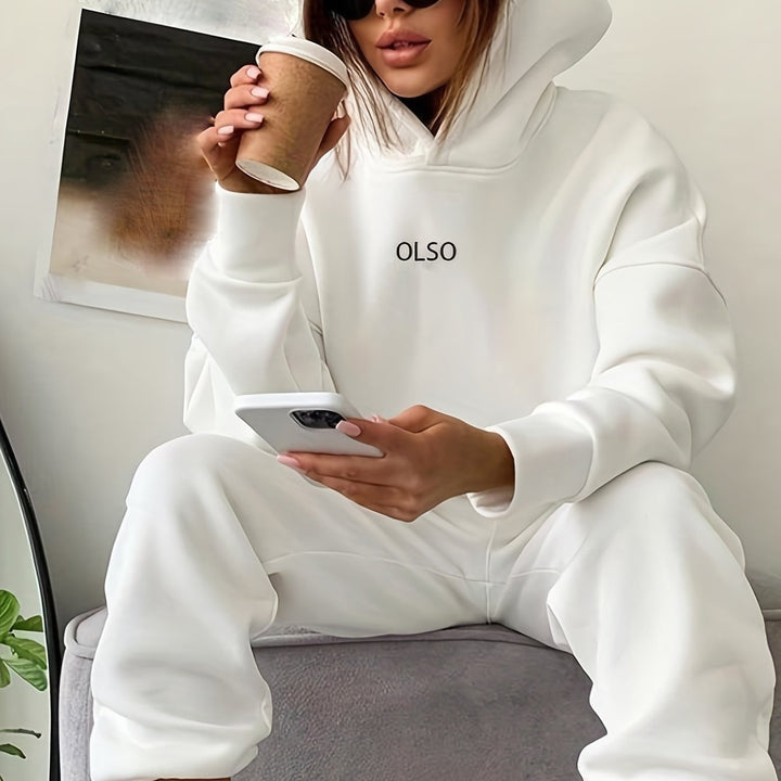 Women's hooded sweatshirt and jogger set