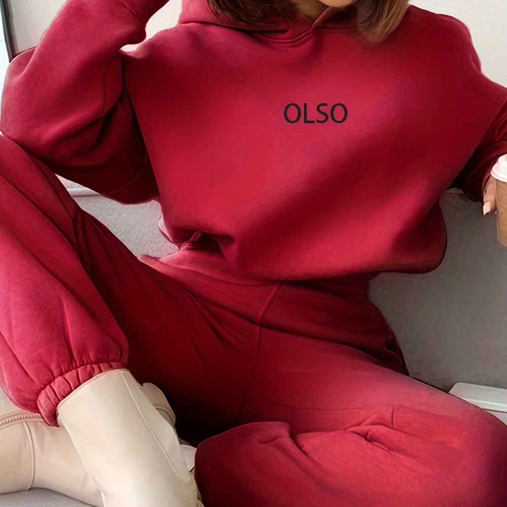 Women's hooded sweatshirt and jogger set