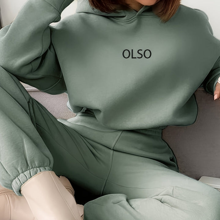 Women's hooded sweatshirt and jogger set