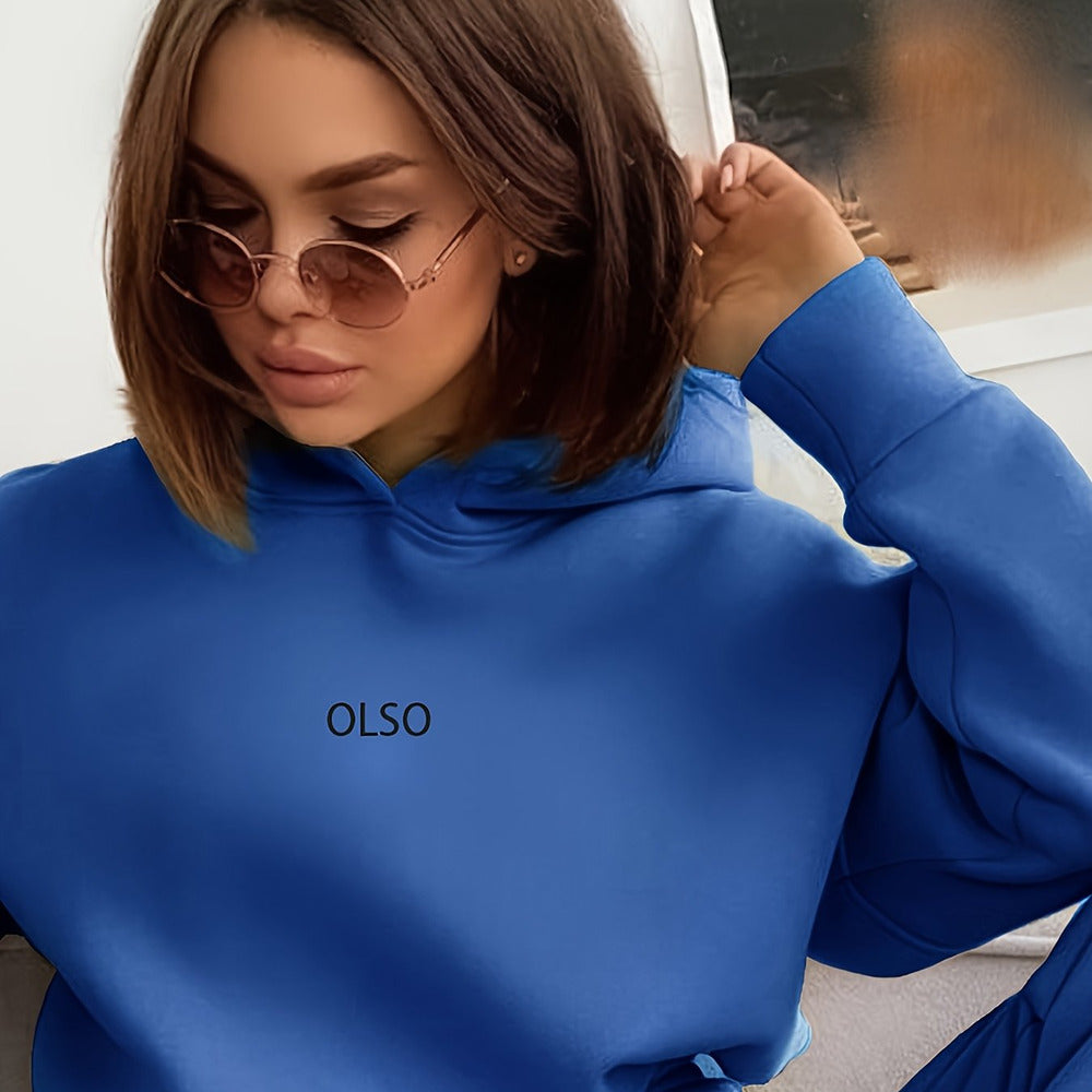 Women's hooded sweatshirt and jogger set