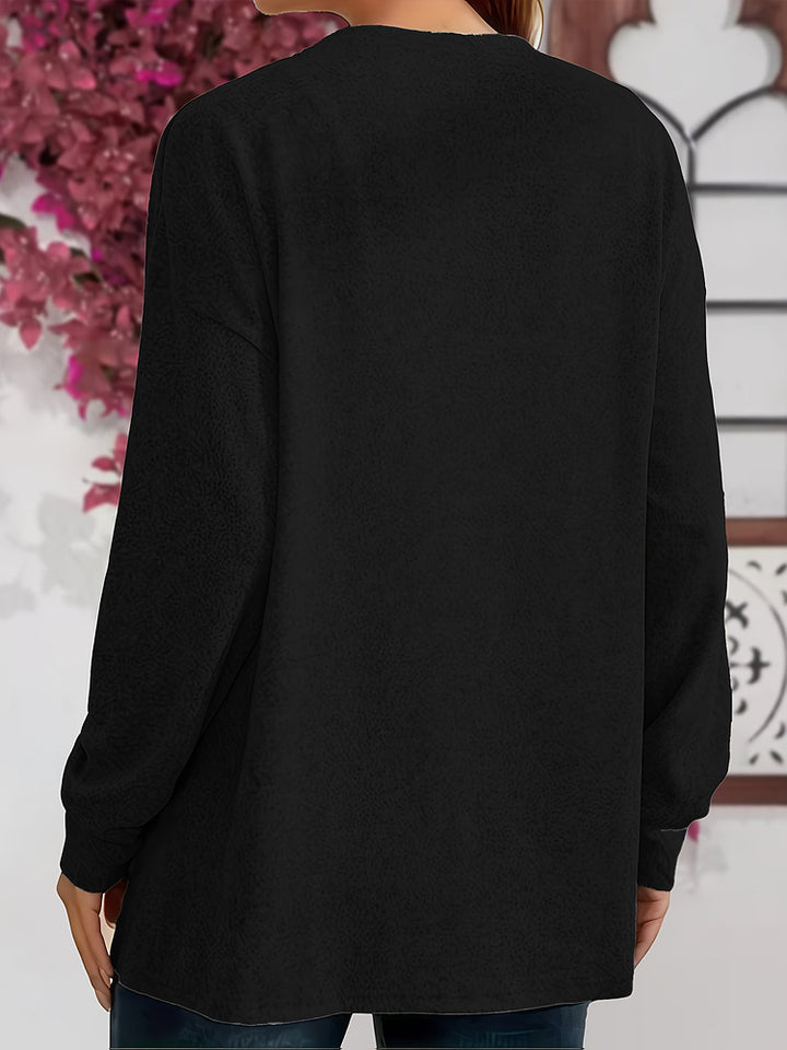 Women's plus size longline open front cardigan with pockets
