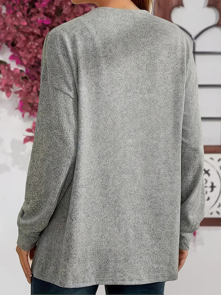 Women's plus size longline open front cardigan with pockets