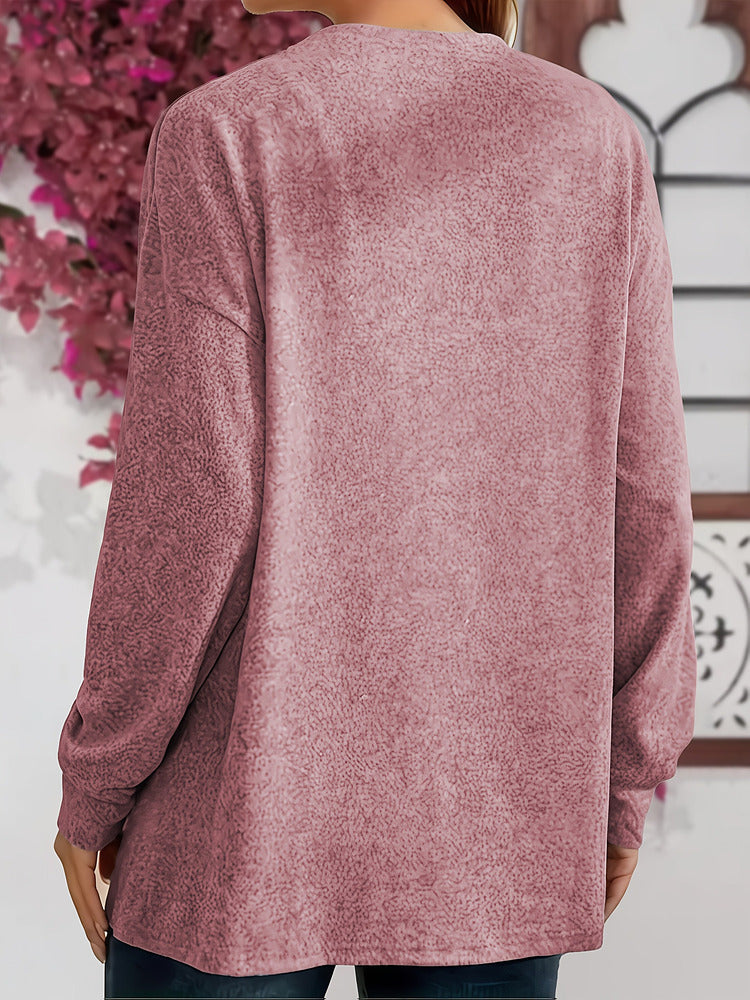 Women's plus size longline open front cardigan with pockets