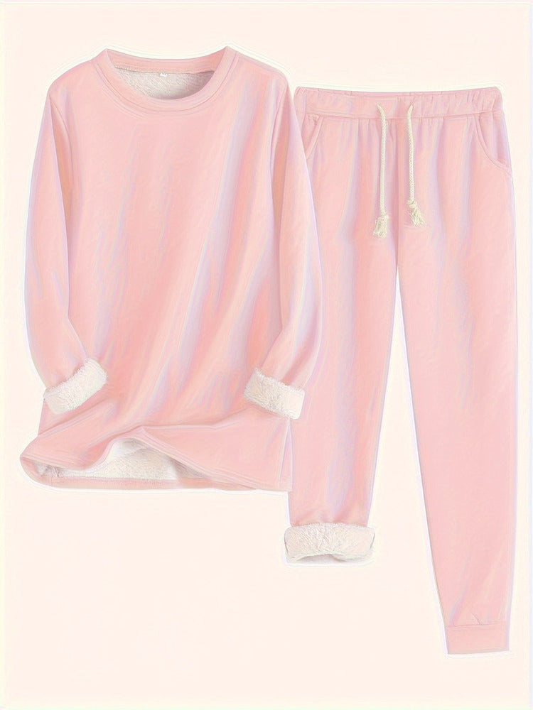 Women's plush-lined sweatshirt and jogger set