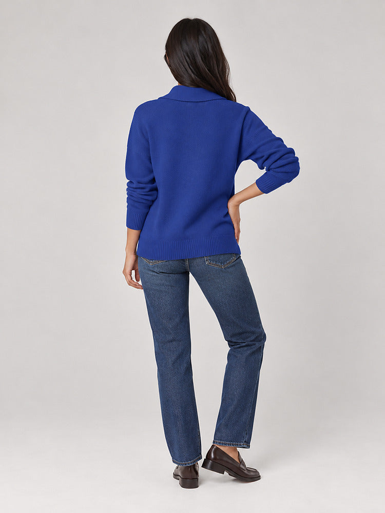 Women's shawl collar knitted cardigan with button front