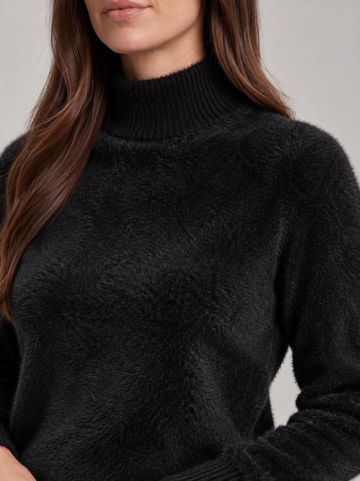 Women's soft knit roll neck jumper