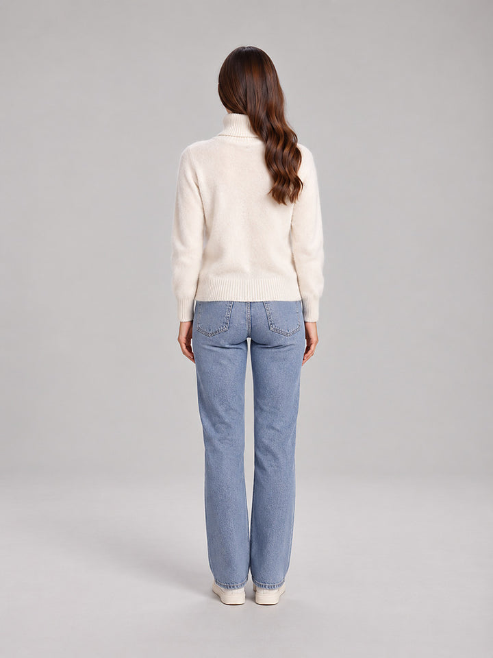 Women's soft knit roll neck jumper