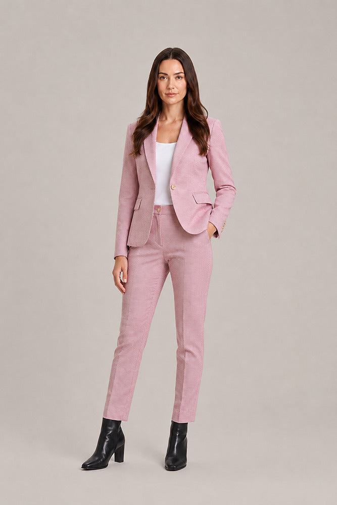 Women's tailored blazer and trouser suit, two-piece set in pink