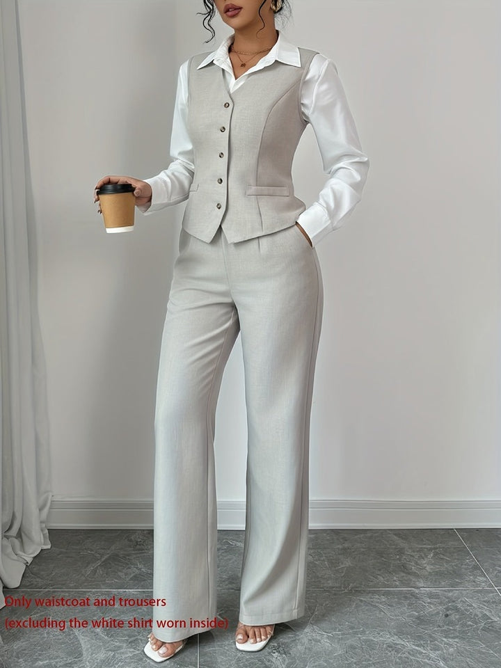 Women's waistcoat and wide-leg trouser set