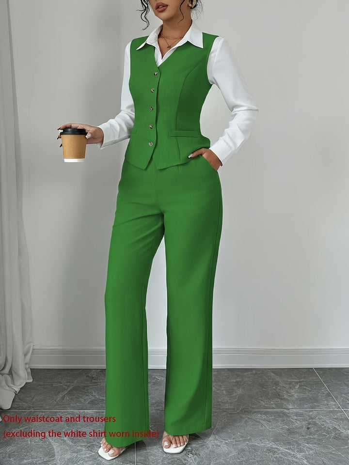 Women's waistcoat and wide-leg trouser set