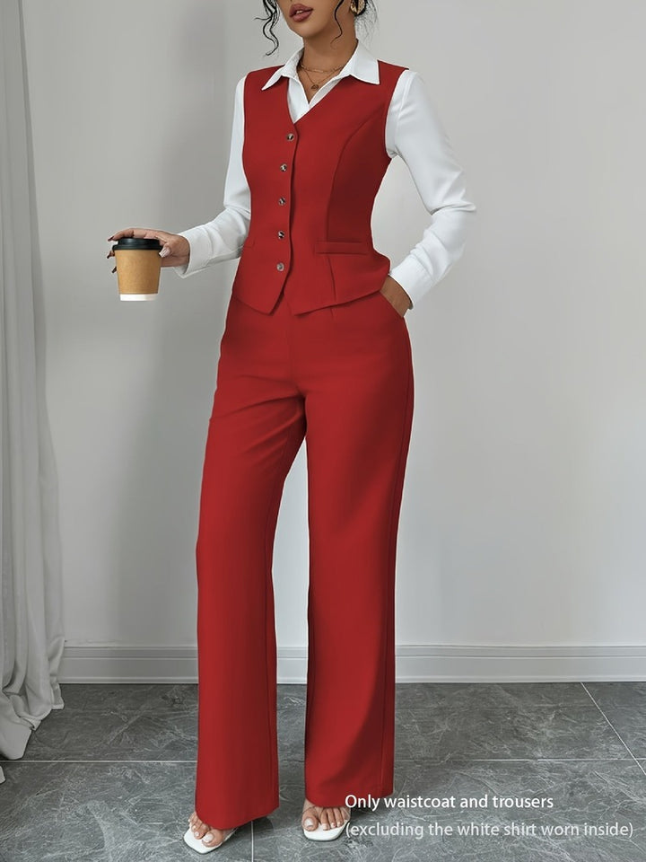 Women's waistcoat and wide-leg trouser set