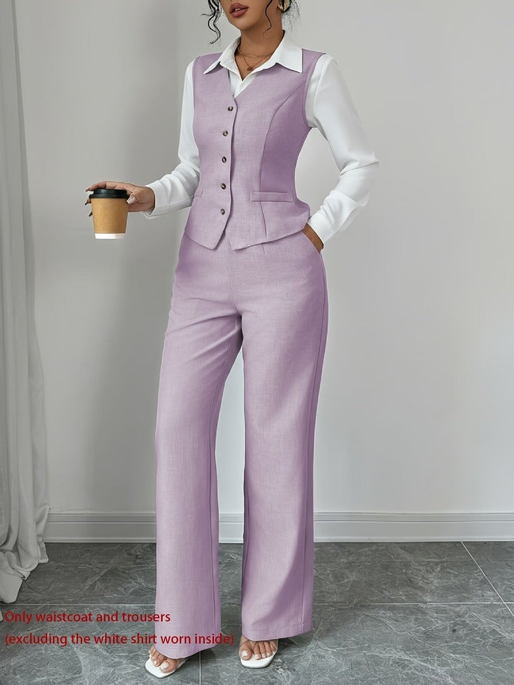 Women's waistcoat and wide-leg trouser set