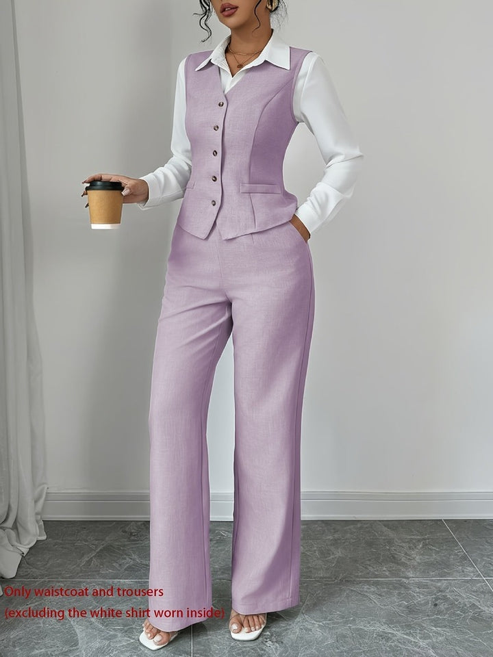 Women's waistcoat and wide-leg trouser set