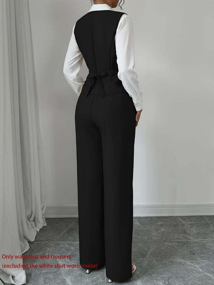 Women's waistcoat and wide-leg trouser set
