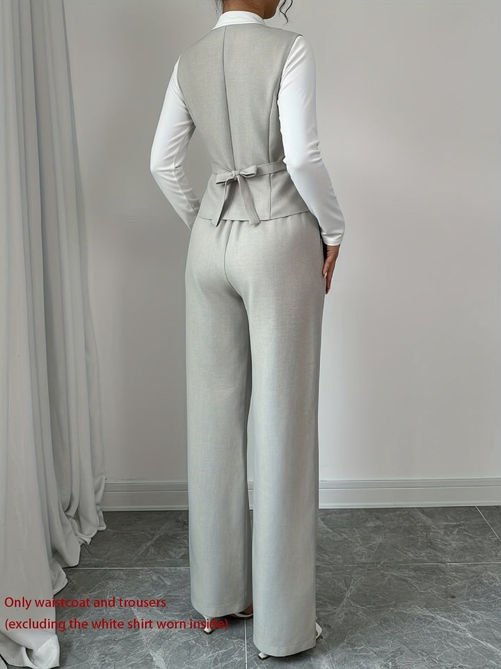 Women's waistcoat and wide-leg trouser set