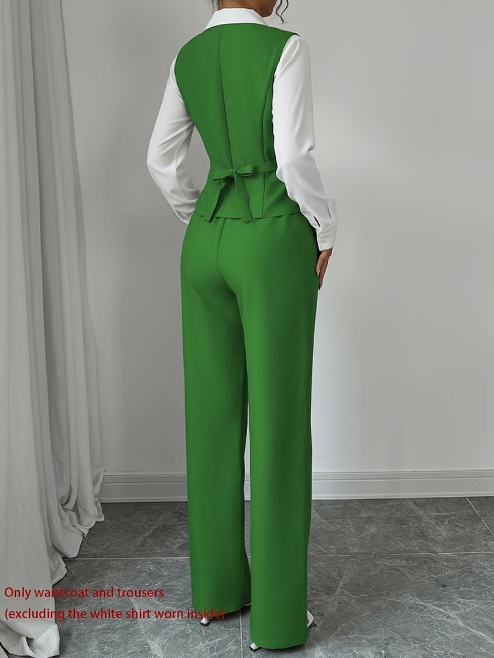 Women's waistcoat and wide-leg trouser set