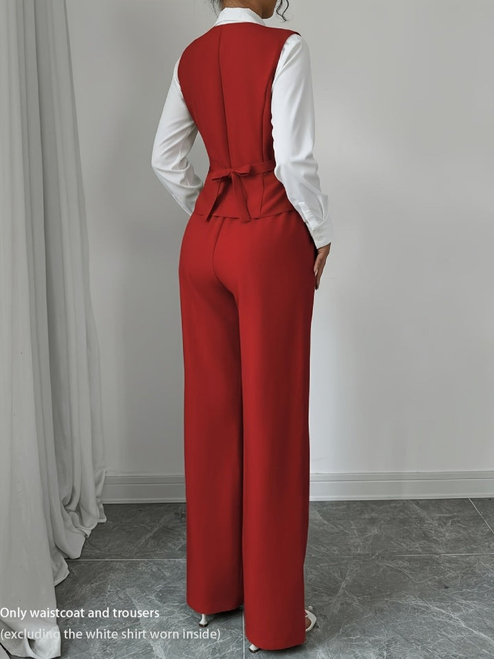 Women's waistcoat and wide-leg trouser set