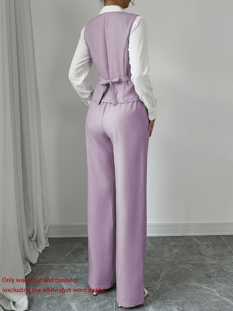 Women's waistcoat and wide-leg trouser set