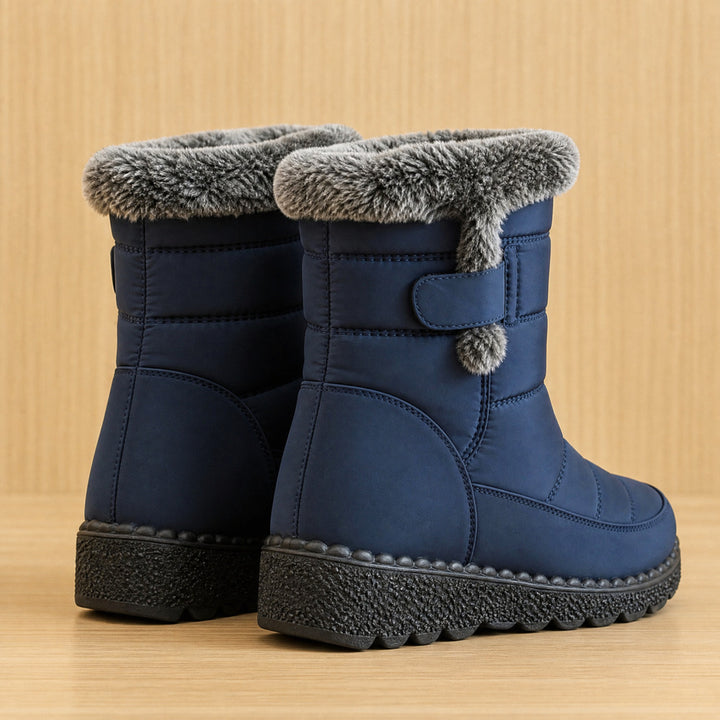 Women's Waterproof Winter Boots with Plush Cuff - back view