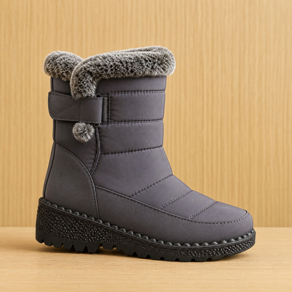 Women's Waterproof Winter Boots with Plush Cuff - side view