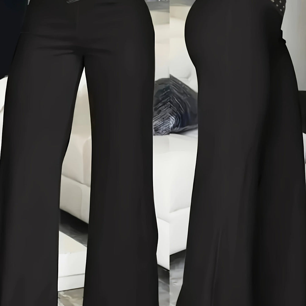 Women's wide-leg palazzo trousers in black