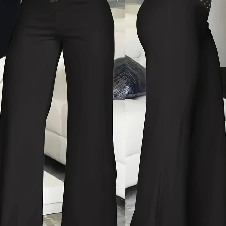 Women's wide-leg palazzo trousers in black